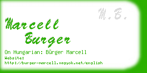 marcell burger business card